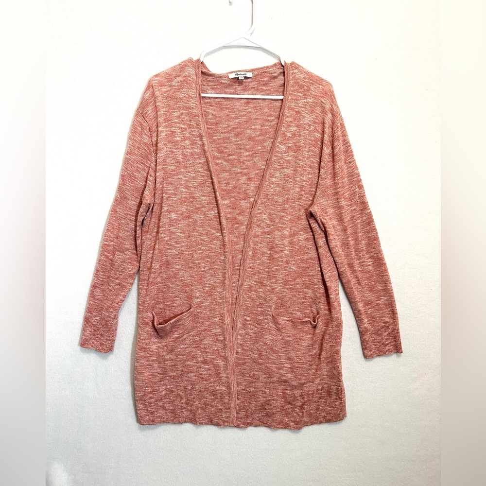 Madewell Summer Ryder Waterfall Cardigan in Marled Rose Size M